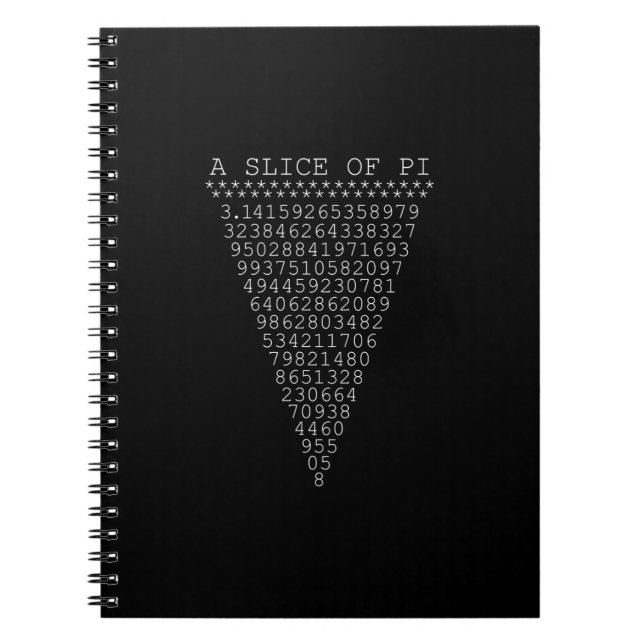 A Slice of Pi Digits Notebook (Front)
