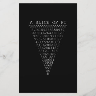 A Slice of Pi Digits Stationery