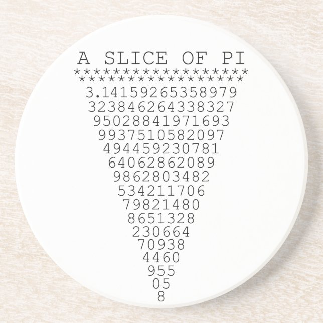A Slice of Pi Graphic Coaster (Front)