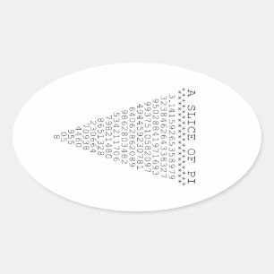 A Slice of Pi Graphic Oval Sticker