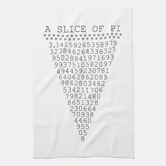 A Slice of Pi Graphic Tea Towel (Vertical)