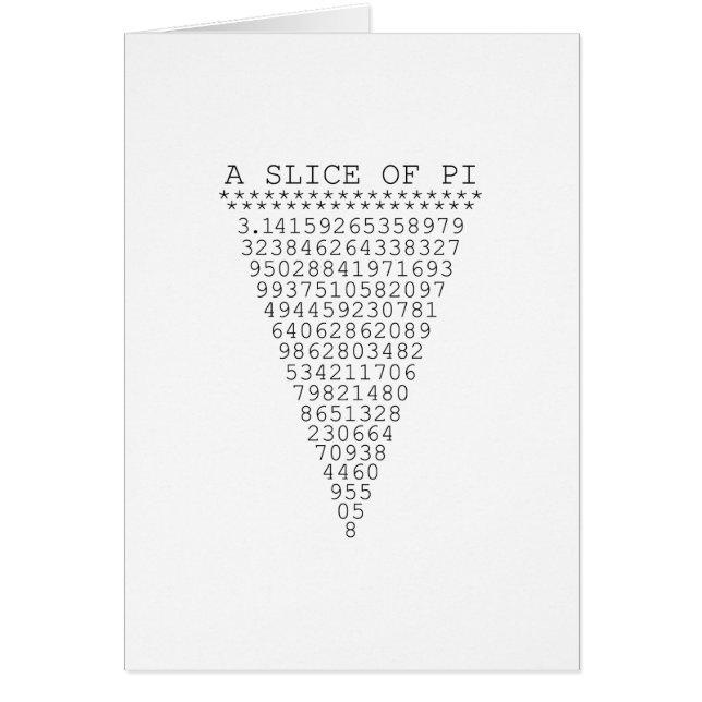 A Slice of Pi Numbers (Front)