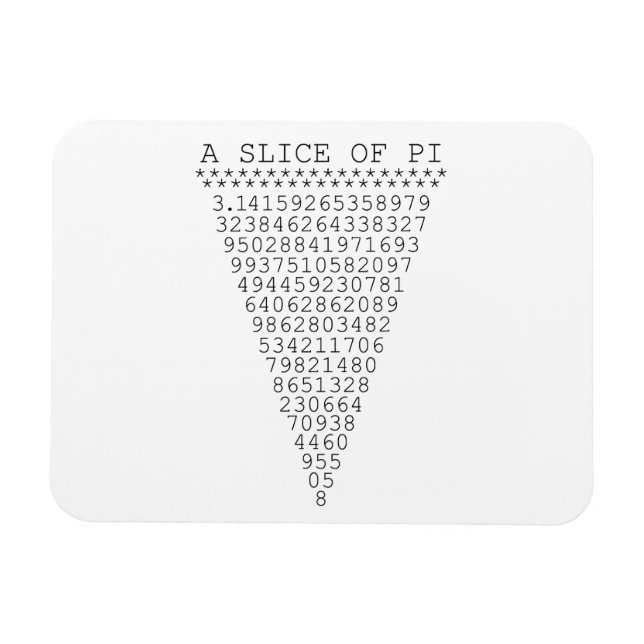 A Slice of Pi Numbers Magnet (Horizontal)