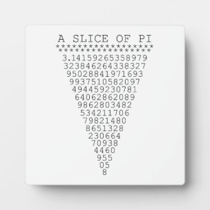 A Slice of Pi Numbers Plaque