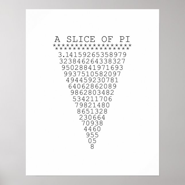 A Slice of Pi Numbers Poster (Front)