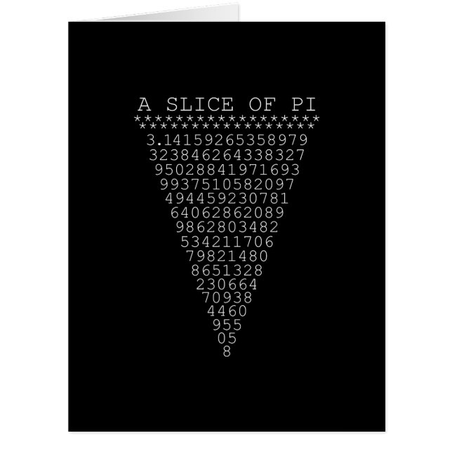 A Slice of Pi Typography (Front)