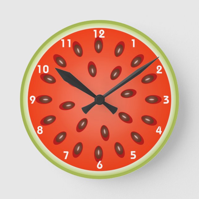 A Slice of Red Watermelon Round Clock (Front)