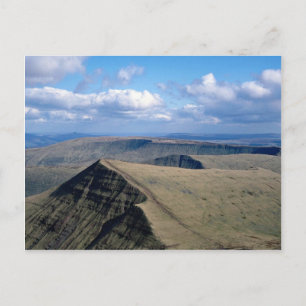 A sloping sandstone escarpment of Brecon Beacons, Postcard