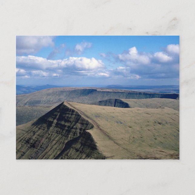 A sloping sandstone escarpment of Brecon Beacons, Postcard (Front)