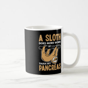 A Sloth Does More Work Than My Pancreas Fun Diabet Coffee Mug