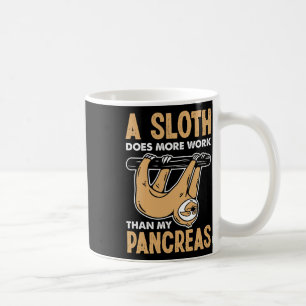 A Sloth Does More Work Than My Pancreas Fun Diabet Coffee Mug