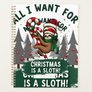A Sloth For Christmas. Cute, Christmas Sloth With Planner
