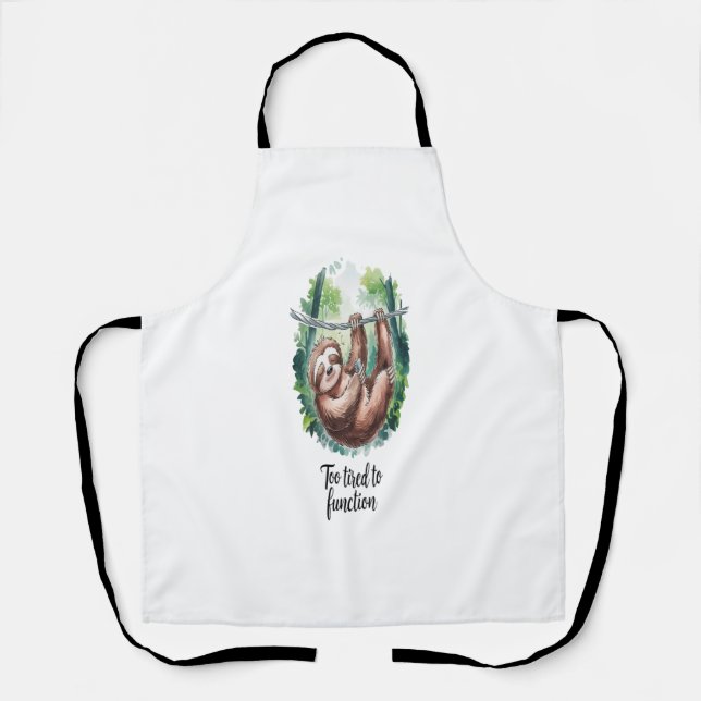 A Sloth Wild Animal Tired Apron (Front)