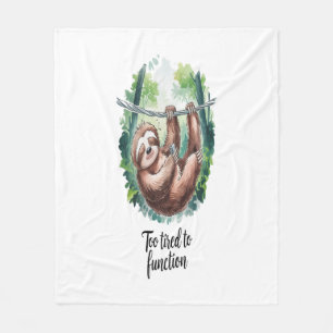 A Sloth Wild Animal Tired Fleece Blanket