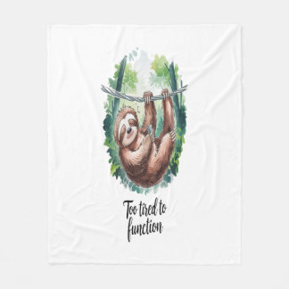 A Sloth Wild Animal Tired Fleece Blanket