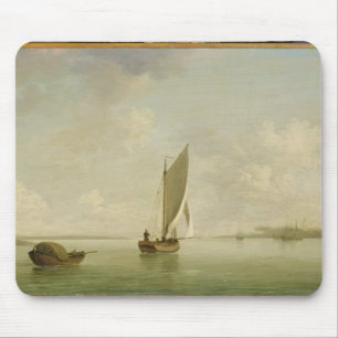 A Smack Under Sail in a Light Breeze in a River, c Mouse Pad