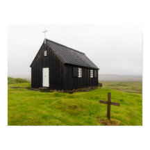 A small black church in Iceland