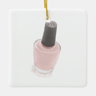 a small bottle of pink cosmetic ceramic ornament