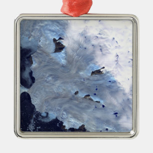 A small field of glaciers surrounds Baffin Bay Metal Ornament