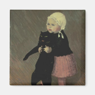 A Small Girl with a Cat, 1889 Magnet
