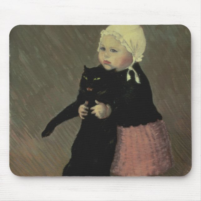 A Small Girl with a Cat, 1889 Mouse Pad (Front)