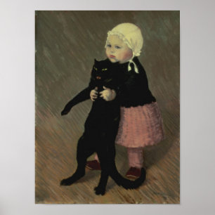 A Small Girl with a Cat, 1889 Poster