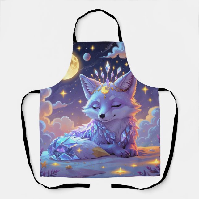 A small Star Whisper Moonlit Fox sleeping peaceful Apron (Front)