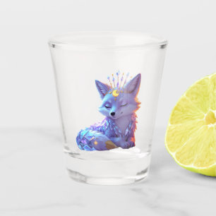 A small Star Whisper Moonlit Fox sleeping peaceful Shot Glass