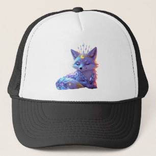 A small Star Whisper Moonlit Fox sleeping peaceful Trucker Hat