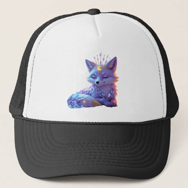 A small Star Whisper Moonlit Fox sleeping peaceful Trucker Hat (Front)