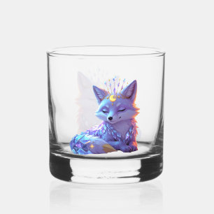 A small Star Whisper Moonlit Fox sleeping peaceful Whiskey Glass