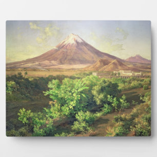 A Small Volcano in Mexican Countryside, 1887 (oil Plaque