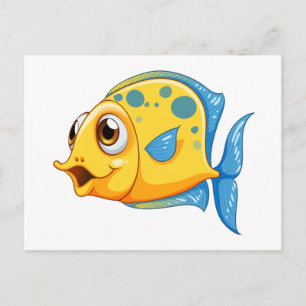 A small yellow fish postcard