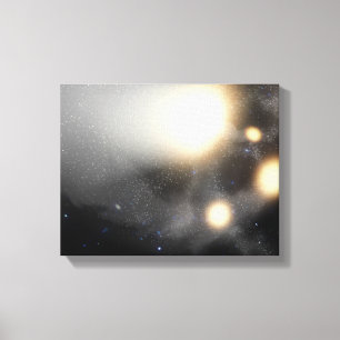 A smash-up of galaxies canvas print
