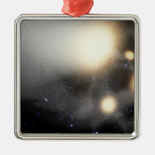 A smash-up of galaxies metal ornament