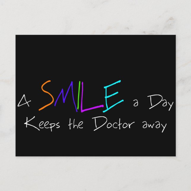 A Smile a Day Keeps the Doctor Away Postcard (Front)