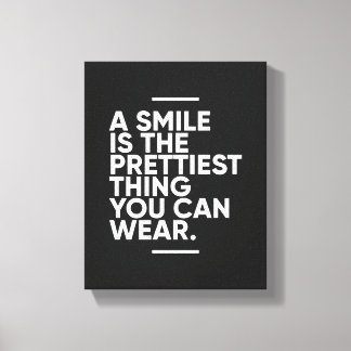 A Smile Is The Prettiest Thing | Inspirational Canvas Print