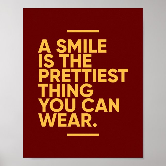 A Smile Is The Prettiest Thing | Inspirational Poster (Front)