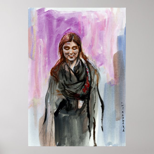 A Smiling Girl in Black Poster (Front)