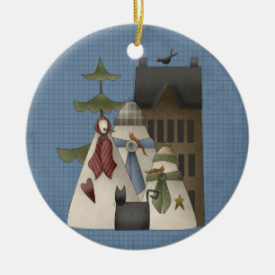 A Snow Family Ceramic Christmas Ornament