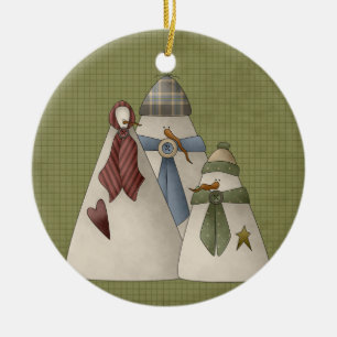 A Snow Family Ceramic Christmas Ornament