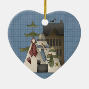 A Snow Family Ceramic Christmas Ornament