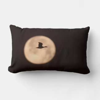 A Snow Goose Against A Full Moon | New Mexico Lumbar Cushion