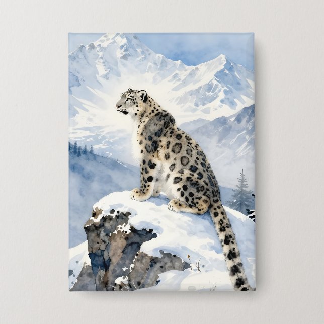 A Snow Leopard on Snowy Peak (Front)