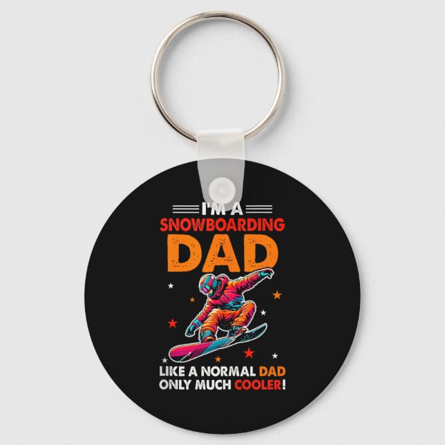 A Snowboarding Dad Definition Much Cooler Funny Fa Key Ring (Front)