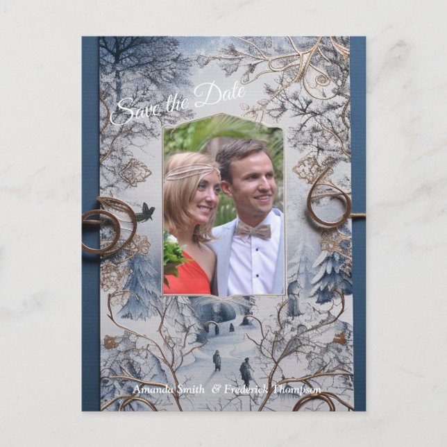 A Snowflake Winter Event Announcement Postcard (Front)