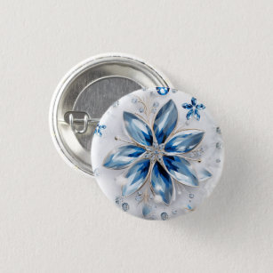 A snowflake winter event decor 3 cm round badge