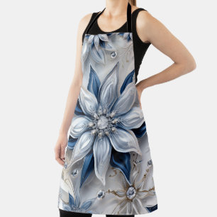 A snowflake winter event decor apron