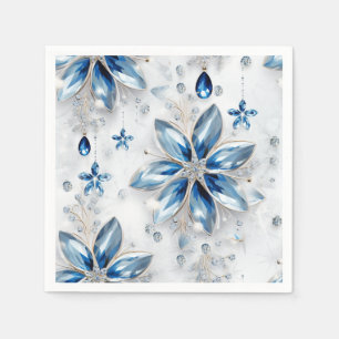 A snowflake winter event decor napkin