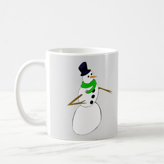 a snowman  coffee mug (Left)